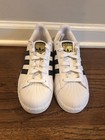 New Adidas Superstar J C77154 White black white Big Kids Sneaker