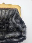 Vtg Signewhiting   Davis Black Gold Mesh Metal Evening Purse Bag Art Deco 5   x6 