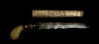 Antique Filipino Phillipine Punyal kris moro  Knife Dagger Signed Gold Sheath