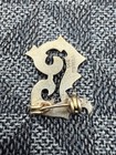 Vintage Sterling Silver Engraved J Brooch Pin 