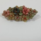 Vintage Japan Carved Celluloid Flower Brooch Pin