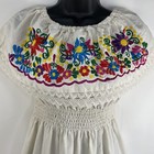 Vintage Handmade Embroidered Cotton Mexican House Lounge Peasant Dress Small