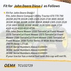 Diesel Fuel Tank Cap For John Deere Tcu32729 670 770 790 2025r 2027r 2032r 2305
