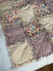 Rag Quilt Handmade Baby Girl 35    X 41    Crib Pink   Cream Children Playing Floral