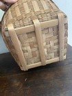 Vintage 1980s Basket Planters Natural Handmade Woven Round Wicker Baskets Set