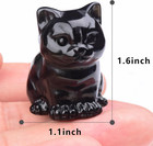 Crystal Cat Figurine Hand Carved Gemstone Kitten Statue Home Decor Lucky Gift