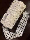 Vtg Lace Trim 4 5 Yds  Craft Ribbon Nos  Antique White Hand Crocheted Sewing