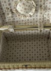 Vintage Wicker Sewing Box Basket 11 5 X 7 75  X 6 5 Inch Fabric Lined Hinged Lid