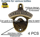 Vintage Magnetic Beer Bottle Opener Wall Mounted Beer Cap Opener With Magnets Bu
