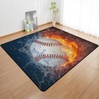 Baseball Area Rug Modern Large 3d Printed Carpet Water Fire Sport Rug Baseball L