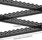 10 Yards Black Lace Trim  1cm Lace Ribbon Crochet Sewing Laces Ribbons For Craft