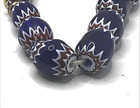 Antique Blue Venetian 6-layer Chevron Glass African Trade Beads - Rare  