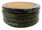 Vintage Jade Green Marble Coasters Set Of 4 Each Very Nice 4 inch Diameter
