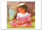 Lovely Children-flowers Of Life Pretty Girl   Bird Kids Art New Modern Postcard