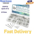 230pcs Cotter Pins Assortment Kit 304 Stainless Steel Split Pins 12 Sizes
