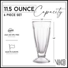 Vikko 6-pc 11 5oz Footed Milkshake Ice Cream Sundae Glasses Durable