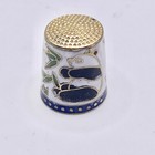 Thimble Vintage Cloisonne Brass And Enamel Pandas