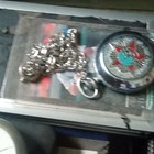 Silver Metal Full Hunter Pocket Watch White Roman Dial Seconds Hand W  Chain