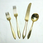 Vintage Dirigold Dirilyte Goldware Regal Flatware Set Of 4 Spoon 2 Forks Knife