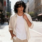 Men Black Fluffy Punk Rock Wool Long Curly Wigs Retro Fashion Synthetic Full Wig