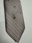 Vintage Pierre Cardin Beige Stripes Design Men Tie 100  Polyester Made In Italy