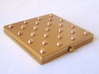 Wonderful Vintage Wadsworth Gold Tone Raised Bead Powder Compact  Minty Unused