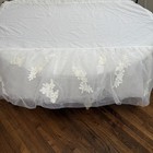 Pottery Barn Kids Monique Lhuillier Tulle Crib Skirt Embroidered Detail   White