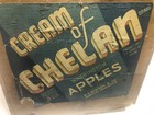 Vintage Wood Fruit Crate Box Cream Of Chelan Apples Washington