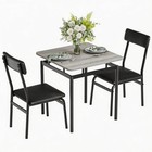     dining Table 2 Upholstered Chairs Set 3 Piece Dining Table Set For Small Space