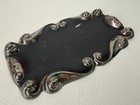 Vintage Casket Coffin Marker Black Metal Memorial Name Plaque Macabre