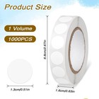 1000 Pcs White Round Dot Stickers 0 5 Inch Waterproof Circle Labels For Marking