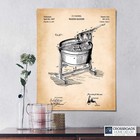 Vintage Laundry Room Decor  Patent Vintage Washing Machine Poster Print