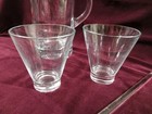 Vintage Cocktail Drink Pitcher And 2 Glass Set With Glass Stirrer