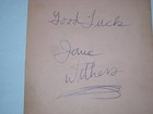 Vintage Actors Movie Stars Jane Withers   Preston Foster Autographs 
