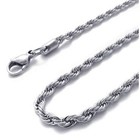  2 4mm - 6mm 16 -40  Silver Stainless Steel Rope Necklace Chain Hn1 Usa Seller