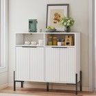 Marcytop Sideboard Buffet Cabinet With Storage Drawers Adjustable Shelves White