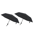 2 Pack Travel Umbrella  Double Vented Canopy Windproof Automatic Strong Compa   
