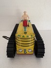 1950 s Vintage Marx Tin Litho Wind Up Climbing Tractor W  Driver - Works 