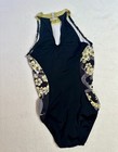 Simone Biles Gk Elite Leotard Gymnastics Flower Blossoms Black Gold Usa Size  Cl