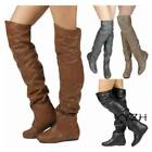Fall Winter Fashion Women s Slouch Boots Over Knee High Round Toe Casual Shoes