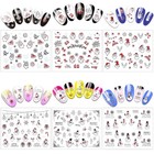 Tailaimei 24 Sheets Christmas Nail Art Stickers Decals  3d Self-adhesive Glitter