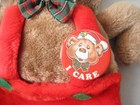 Vintage Christmas Stocking Theodore Bear With Pin Plush Teddy Sears 1987 Rare