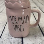 Rae Dunn Mermaid Vibes Pink Mug With Tail Topper New