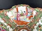 Antique Chinese Rose Medallion Bon Bon Dish Hand Painted Porcelain 19th Century