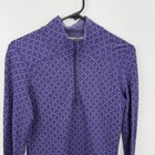 Smartwool Top Womens Large Purple Merino Wool Quarter Zip Diamond Base Layer