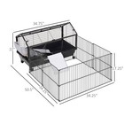 Small Animal Playpen Cage W  Rolling Caster  Water Bottle  35  L