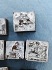 Lot Of 10 John Hix Copper On Wood Letterpress Printing Blocks Comic Old Vintage