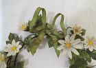 Vtg Dresden Petite Choses 12  Metal Daisy Flower Wreath 32 Pieces Bow Porcelain