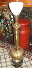 Antique Turkish Middle Eastern Water Pitcher Lamp 31  Tall Very Large Engraved