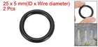 2pcs 1  Metal O Ring Seamless 304 Stainless Steel Rings Black 5mm X 25mm